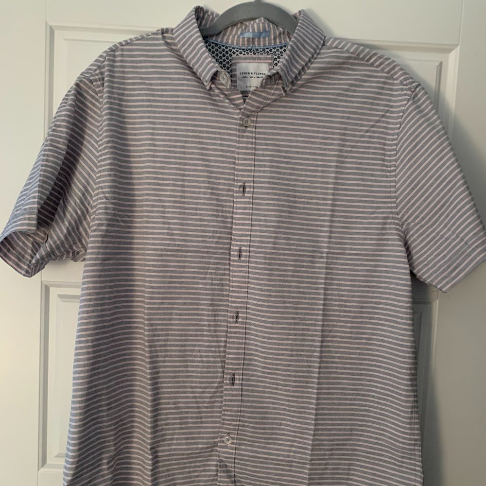 Denim & Flower Short Sleeve Men’s Shirt